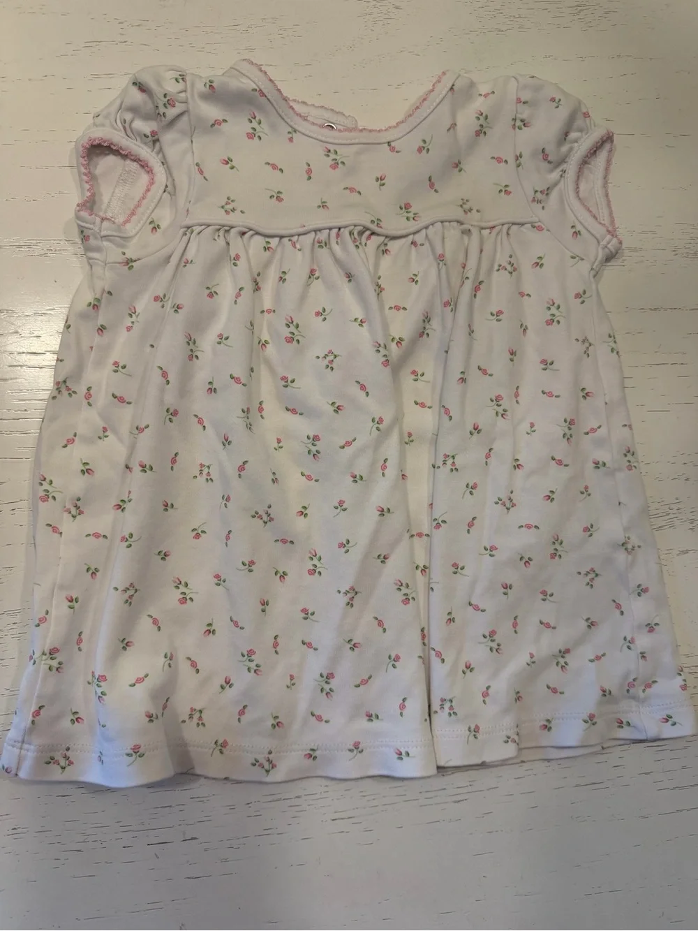 Kissy Kissy White 2Piece Set with Pink Floral Rose Print, 6-9MO